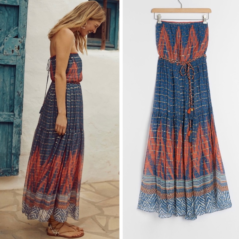 NWT Anthropologie Nora Strapless Maxi Dress